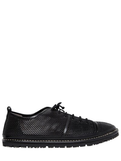 MARSÈLL PERFORATED LEATHER SNEAKERS, BLACK
