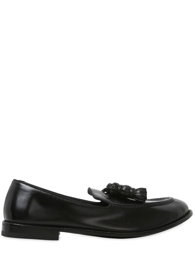Alberto Fasciani Tasseled Hand-brushed Leather Loafers In Black