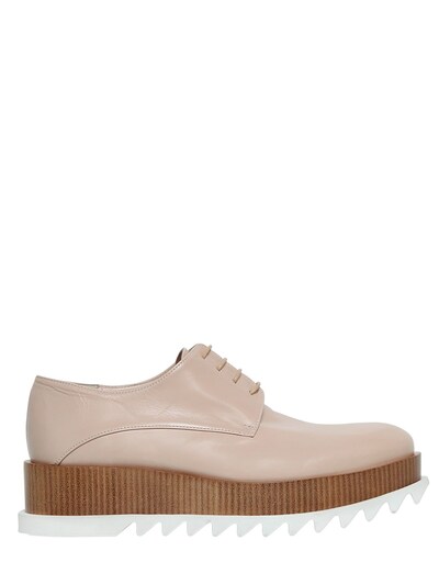 Jil Sander 50mm Leather Lace-up Shoes In Light Pink
