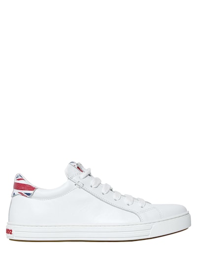 Dsquared2 10Mm Tennis Club Flag Leather Sneakers, White/Multi | ModeSens