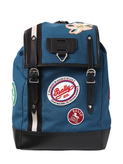 BALLY CANVAS BACKPACK W/ PATCHES,65ID28004-MDk1
