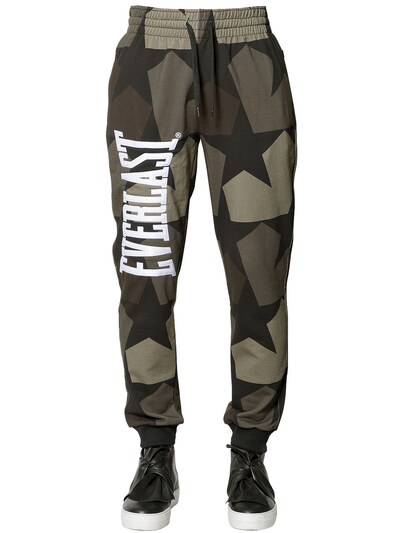 Everlast Ports 1961 Printed Cotton Sweatpants In Army Camo