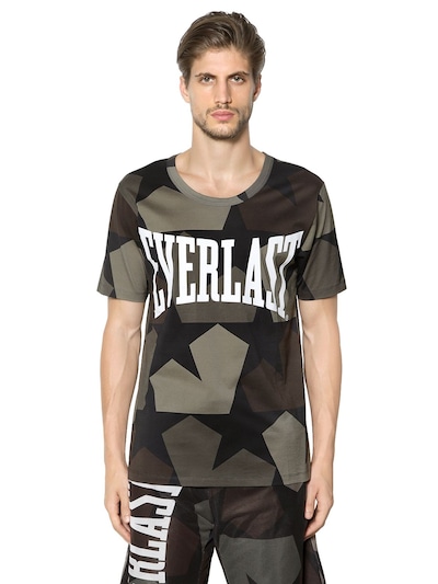 Everlast Ports 1961 Cotton Printed Logo T Shirt In Army Camo
