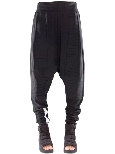 Demobaza Aware Baggy Cotton Jersey Pants In Black