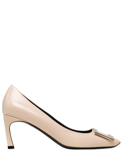 Roger Vivier 70mm Trompette Leather Pumps, Nude In Nude