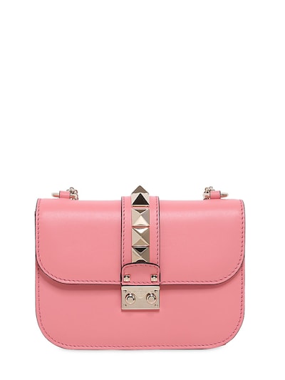 Valentino Garavani Small Lock Nappa Leather Shoulder Bag, Pink