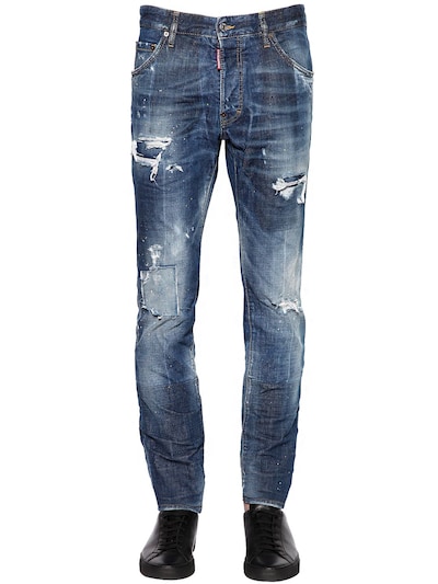Dsquared2 16.5cm Cool Guy Distressed Denim Jeans In Blue