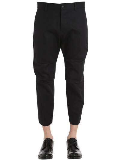 Dsquared2 Tizzy Cotton Twill Pants In Military  Green