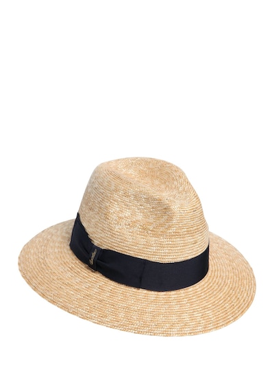 Borsalino Braided Straw Hat, Natural/navy