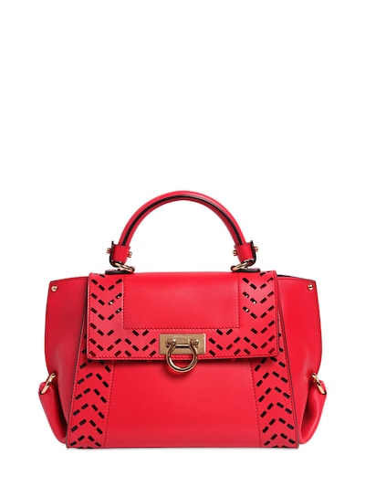 FERRAGAMO SMALL SOFIA PERFORATED LEATHER BAG,65IG7Y009-NjYwMzk00