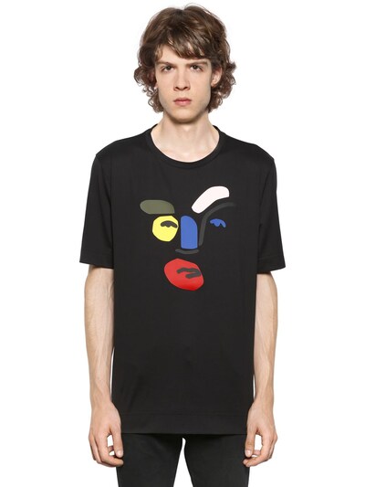FENDI JOHN BOOTH FACE PATCHES JERSEY T-SHIRT,65IGE8024-RjBRQTA1
