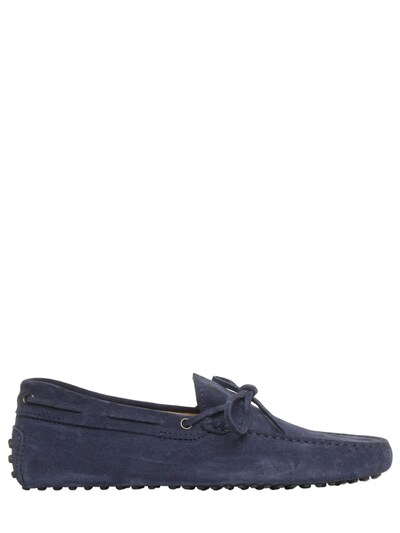TOD'S SUEDE GOMMINO 122 LACCETO LOAFERS, BLUE