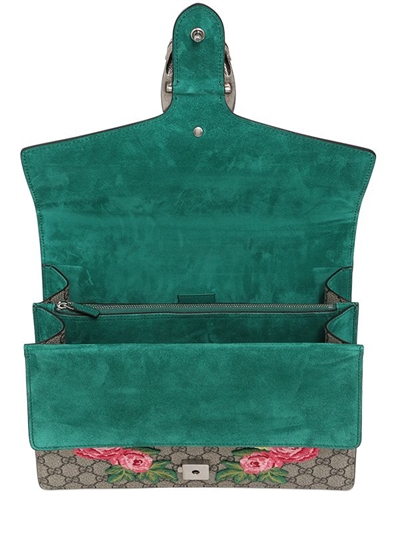 GUCCI MEDIUM DIONYSUS MODERN EMBELLISHED BAG, TAUPE/EMERALD