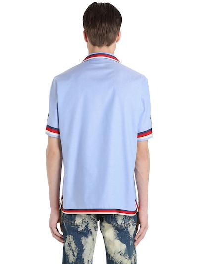 Gucci Tiger Patch Oxford Bowling Shirt, Light Blue, ModeSens