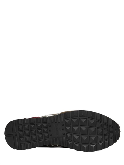 VALENTINO GARAVANI ROCKRUNNER CAMUSTARS CANVAS SNEAKERS