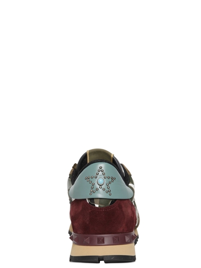VALENTINO GARAVANI ROCKRUNNER CAMUSTARS CANVAS SNEAKERS