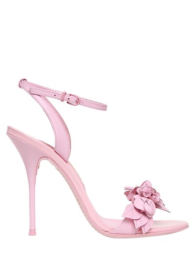 SOPHIA WEBSTER 100MM LILICO LEATHER SANDALS, PINK,65II7Q014-UElOSw2