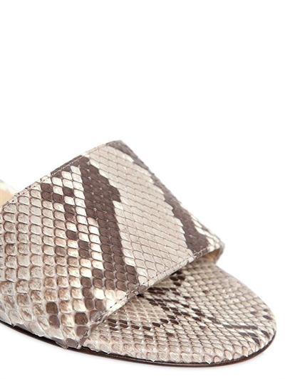 PAUL ANDREW 20MM LINA PYTHON LEATHER SLIDE SANDALS