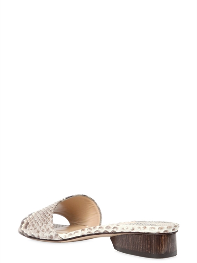 PAUL ANDREW 20MM LINA PYTHON LEATHER SLIDE SANDALS