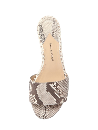 PAUL ANDREW 20MM LINA PYTHON LEATHER SLIDE SANDALS
