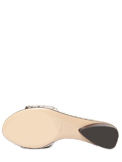 PAUL ANDREW 20MM LINA PYTHON LEATHER SLIDE SANDALS