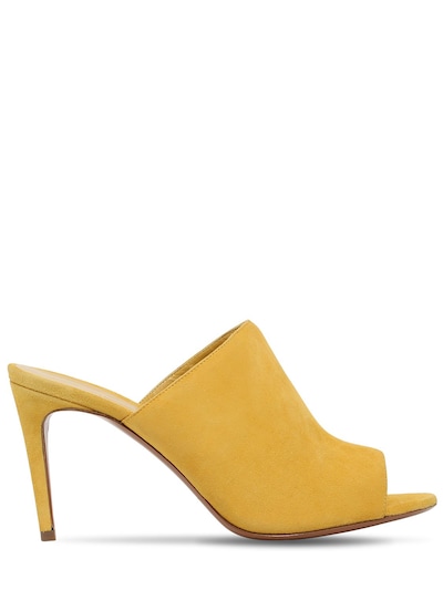 Merlyn 90mm Suede Mules, Yellow