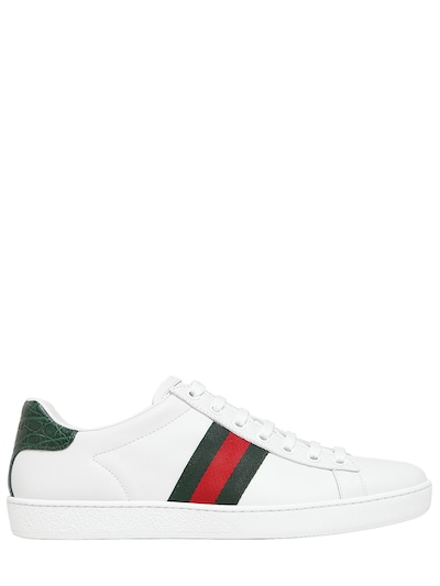 Gucci New Ace Leather Sneakers In White