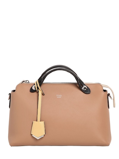 FENDI SMALL BY THE WAY LEATHER SHOULDER BAG, TAN