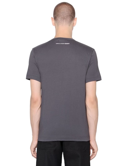 Comme Des Garçons Shirt Logo Printed Cotton Jersey T-shirt In Grey