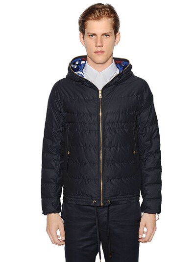 Moncler Packable Reversible Quilted Down Jacket In Navy | ModeSens