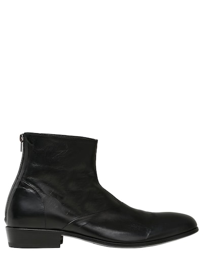 Shoto Leather Belted Boots In Black