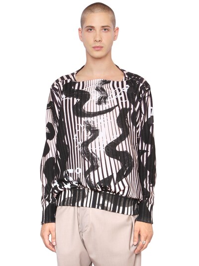 Vivienne Westwood Psychedelic Printed Cotton Sweatshirt In Black/beige