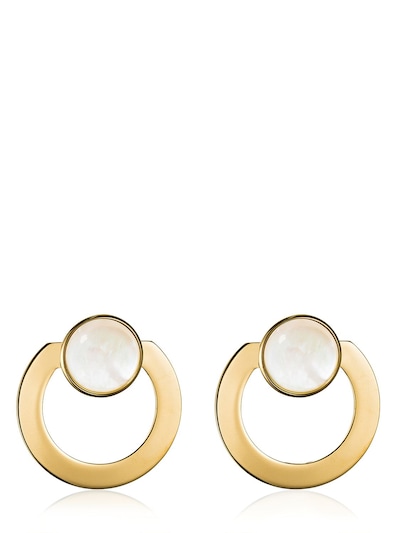 Vita Fede Moneta Open Mother Of Pearl Earrings In Gold,pearl