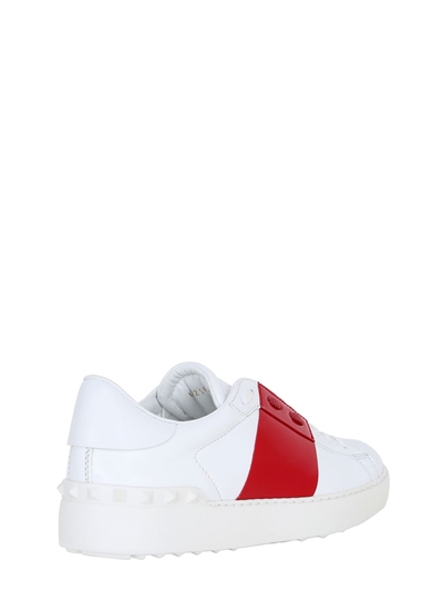 VALENTINO GARAVANI OPEN LEATHER SNEAKERS WITH PATENT BAND