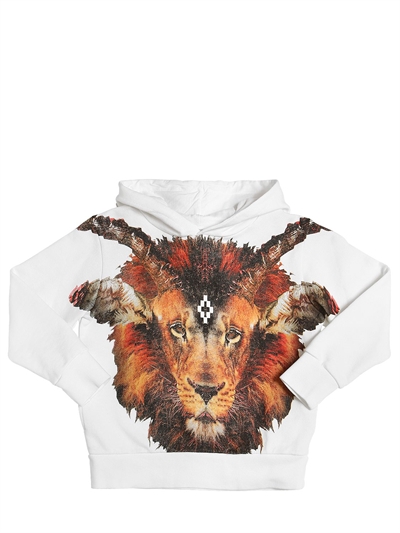 marcelo burlon county of milan - 狮子印图连帽纯棉卫衣