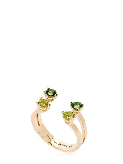 Delfina Delettrez Green Dots Ring In Green/gold