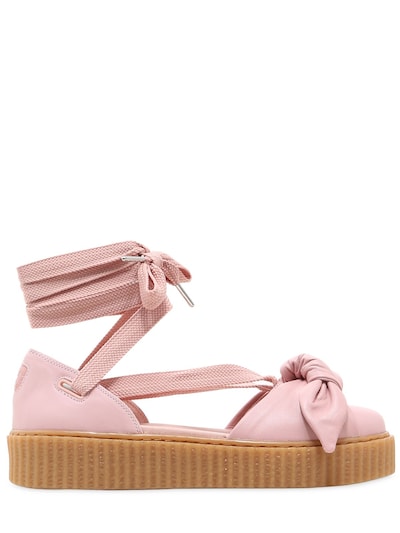 FENTY X PUMA 30MM BOW CREEPER LACE UP SANDAL SNEAKERS,65IVXS007-MDE1