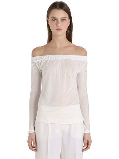 Siran Off The Shoulder Jersey Top In White