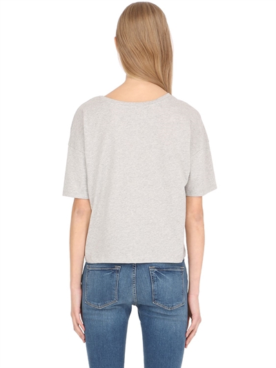 CALVIN KLEIN JEANS EST.1978 TRUE ICON CROPPED COTTON JERSEY T-SHIRT
