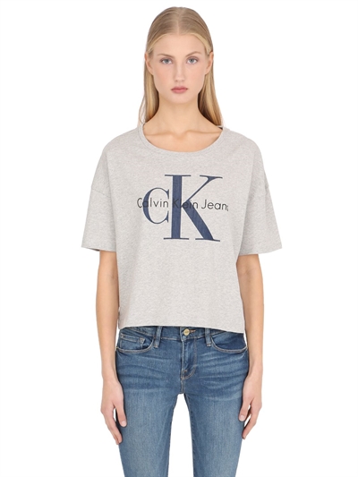 CALVIN KLEIN JEANS EST.1978 TRUE ICON CROPPED COTTON JERSEY T-SHIRT