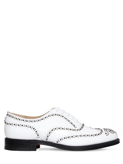 Church's Burwood Studded Leather Lace-up Shoes In White