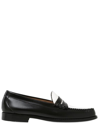 G.h.bass & Co Weejun Larson Penny Leather Loafers In Black/white