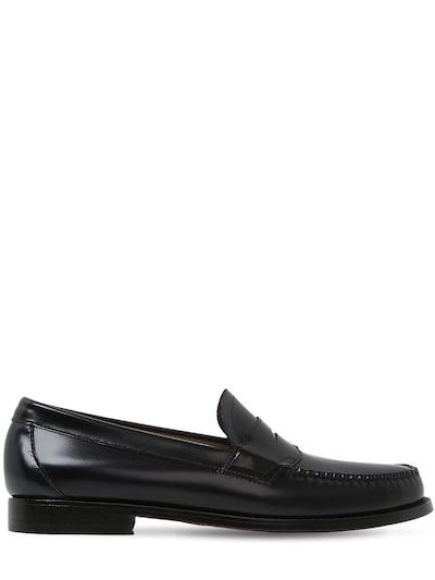G.h.bass & Co Weejun Logan 2 Tone Leather Penny Loafer In Navy,black