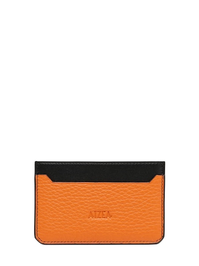 Aizea Soft Leather Card Holder In Yellow