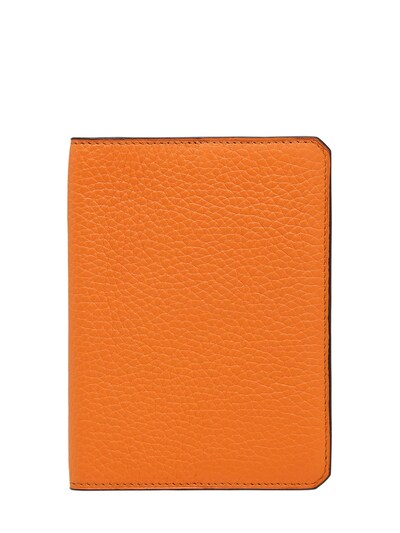 Aizea Soft Leather Passport Holder In Yellow
