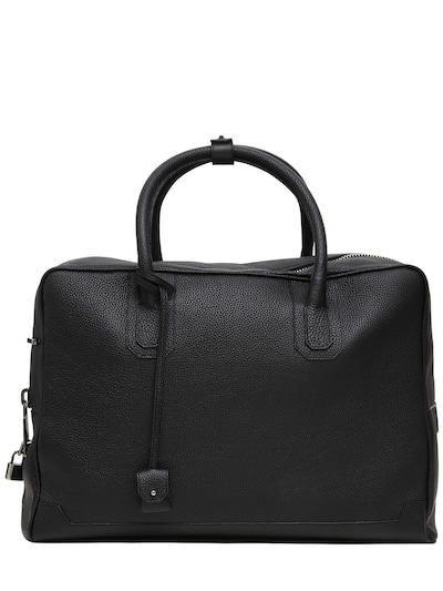 Aizea Soft Leather Duffle Bag In Black