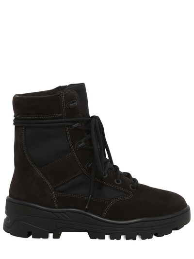 YEEZY SUEDE & TECHNO CANVAS LACE- UP BOOTS,65IW6P020-MTE2IE9JTA2