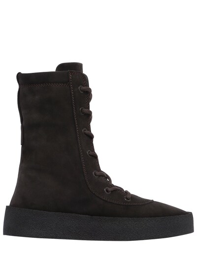 YEEZY SUEDE LACE UP BOOTS, BROWN