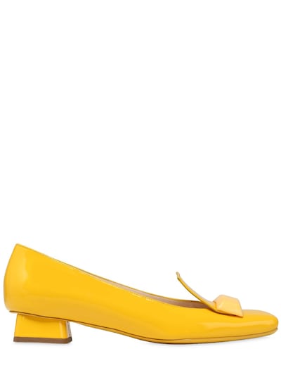 Rayne 20mm Patent Leather Pumps In Yellow