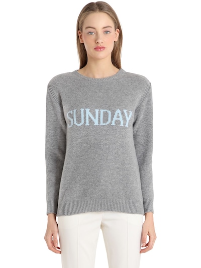 Alberta Ferretti Sunday Wool & Cashmere Knit Sweater In Grey | ModeSens
